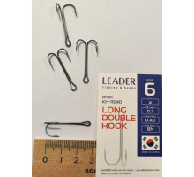 Гачок подвійний Leader LONG DOUBLE №6 (4шт\уп)