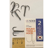 Гачок потрійний Leader ROUND TREBLE №2 (4шт\уп)