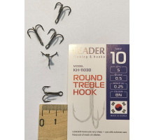 Гачок потрійний Leader ROUND TREBLE №10 (5шт\уп)