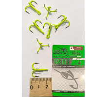 Гачок потрійний Профмонтаж PM36 Light-green UV №4 (7шт/пачка) UV36H051