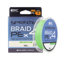 Шнур GC Sprinter PE X4 150m GREEN+2m FC #0.6
