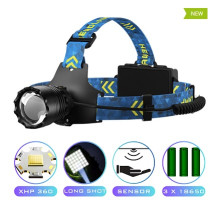 Фонарик на лоб BL-25CC-P360, 3x18650, Power Bank, ЗУ Type-C, zoom