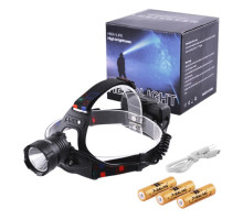 Фонарик на лоб XQ-218-HP50, power bank, 3x18650, signal light, індикація заряду, ЗУ microUSB, Box