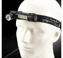 Фонарик на лоб SY-2209-Р50+18SMD(RGB), Li-Ion аккум., индикация заряда, ЗУ USB, zoom, Box