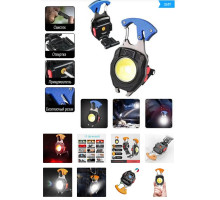 Фонарь W5147(White+Yellow+Red), multitool, Li-Ion аккум., магнит, карабин