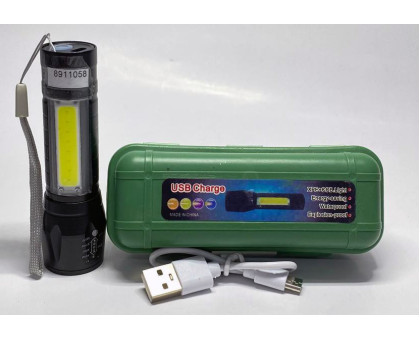 Фонарик POLICE 511-XPE+COB Li-ion аккум, zoom, ЗУ micro USB
