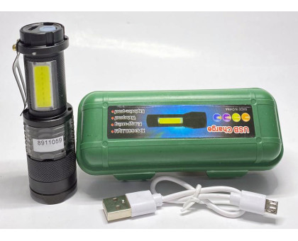 Фонарик POLICE 525/8468-XPE+COB. Li-ion аккум, zoom,ЗУ micro USB