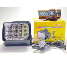 Фонарик на лоб LUXURY 1837-12LED,встроенный аккумулятор, ЗУ 220V
