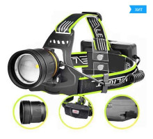 Фонарик на лоб BL-A8-P50, 2x18650, zoom, ЗУ microUSB, Box