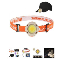 Фонарик на лоб CY-2026-C-COB (White+Yellow)+2Led (RED)+2Led (Blue), Li-Ion, Type-C