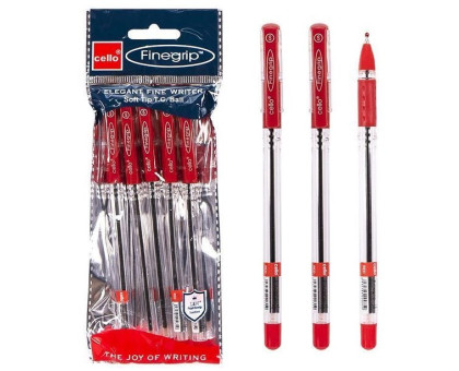 Ручка кулькова CELLO FINEGRIP червона (Риболовля опт) 5шт/уп